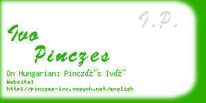ivo pinczes business card